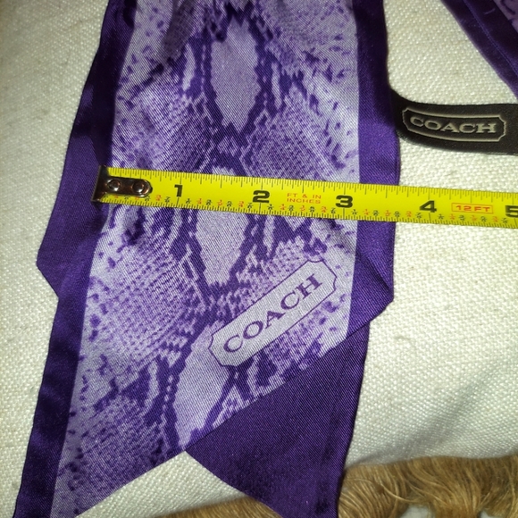 Coach Purple Snake Print Silk Scarf Sash - Picture 11 of 11